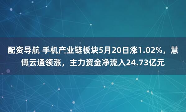 配资导航 手机产业链板块5月20日涨1.02%，慧博云通领涨，主力资金净流入24.73亿元