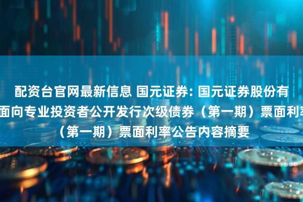 配资台官网最新信息 国元证券: 国元证券股份有限公司2025年面向专业投资者公开发行次级债券（第一期）票面利率公告内容摘要