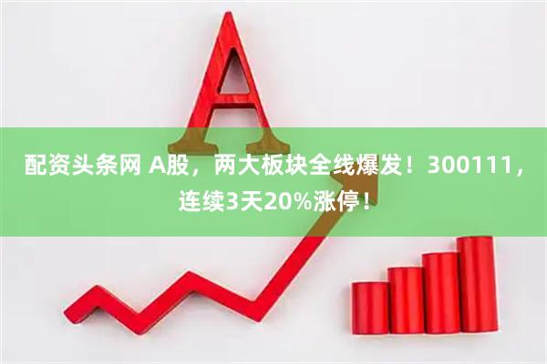 配资头条网 A股，两大板块全线爆发！300111，连续3天20%涨停！